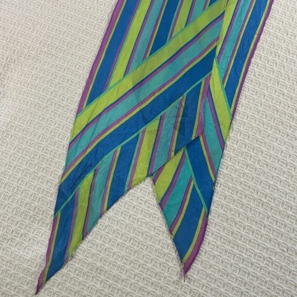 Liz Claiborne colorful striped silk scarf
